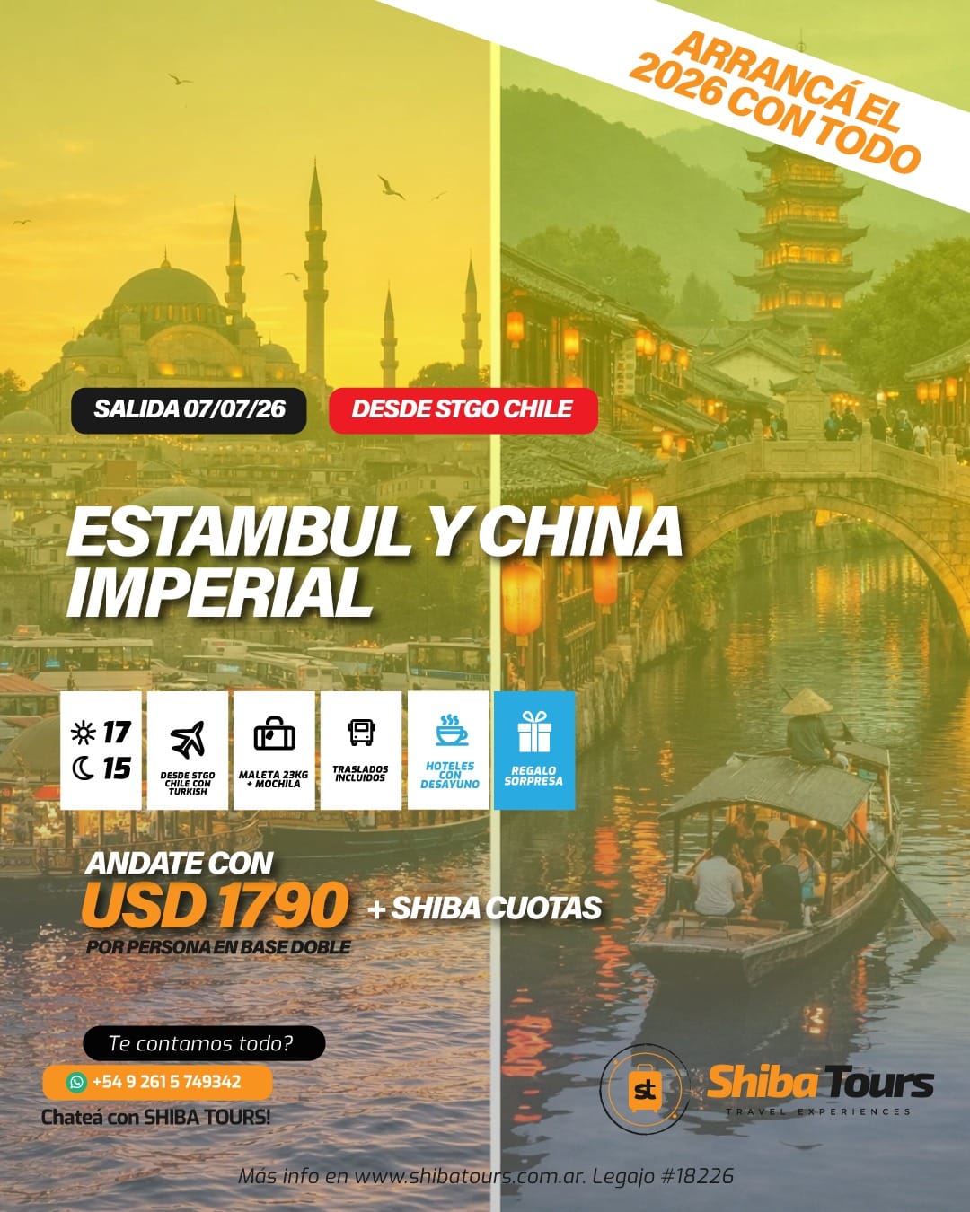 ESTAMBUL Y CHINA IMPERIAL DESDE CHILE