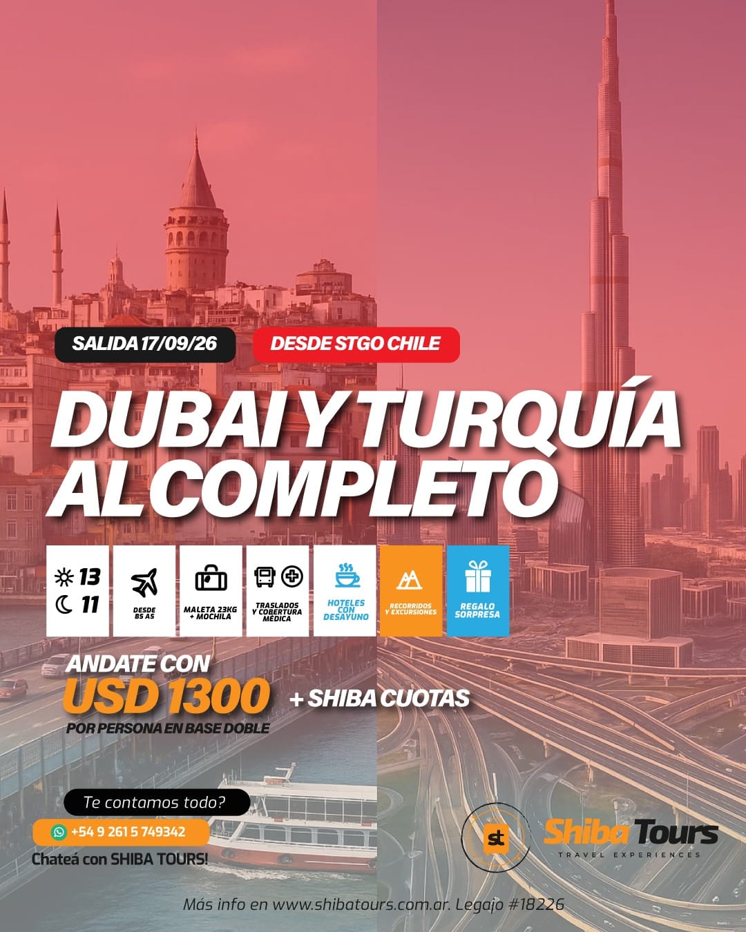 DUBAI Y TURQUIA AL COMPLETO DESDE SANTIAGO DE CHILE SALIDA 17/09