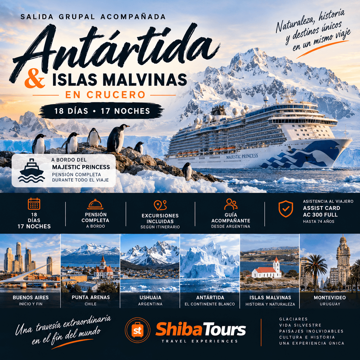 CRUCERO ANTÁRTIDA & ISLAS MALVINAS SALIDA 23/01/2027
