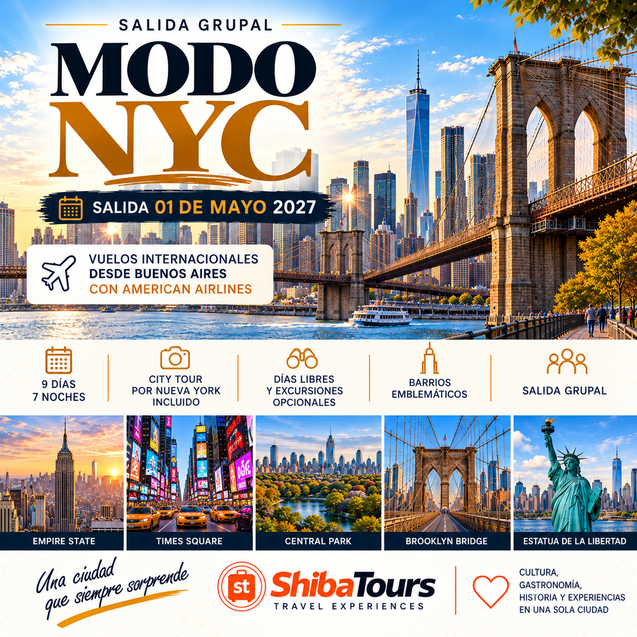 MODO NYC SALIDA GRUPAL DESDE BUENOS AIRES SALIDA 01/05/2027